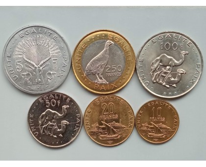 Джибути. Набор 6 монет