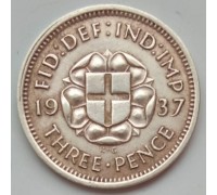 Великобритания 3 пенса 1937 серебро