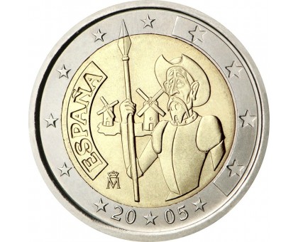Испания 2 евро 2005. 400 лет роману "Дон-Кихот" Мигеля Сервантеса