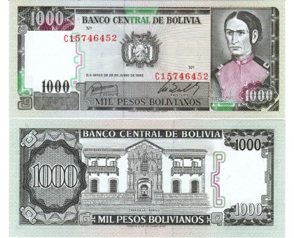 Боливия 1000 боливиано 1982