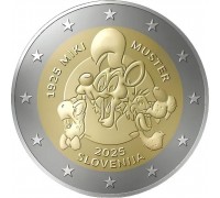 Словения 2 евро 2025. 100 лет со дня рождения словенского мультипликатора и иллюстратора Мики Мустера