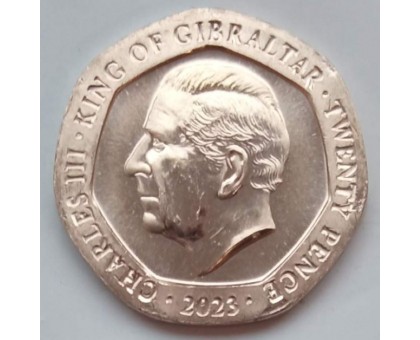 Гибралтар 20 пенсов 2023. Коронация Карла III