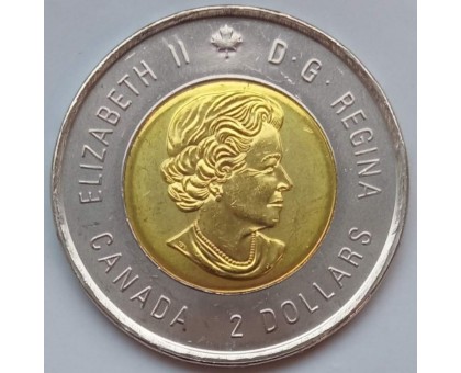Канада 2 доллара 2020. 100 лет со дня рождения Билла Рида, цветная