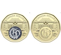 Канада 1 доллар 2025. 150 лет Верховному Суду, набор 2 шт цветная + простая