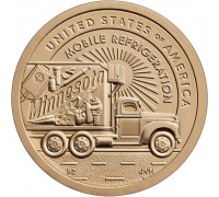 США 1 доллар 2026. Американские Инновации. Миннесота, мобильный рефрижератор