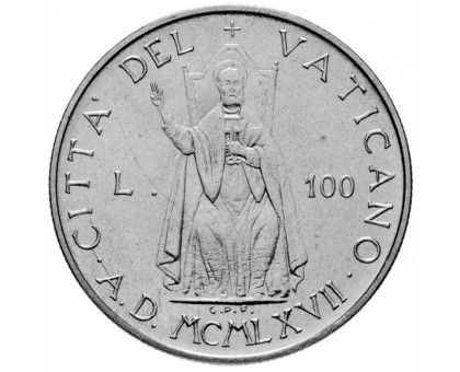 Ватикан 100 лир 1967