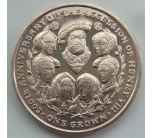Остров Мэн 1 крона 2009. Король Генрих VIII