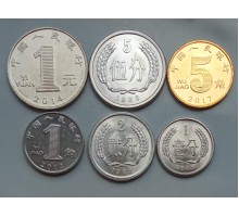 Китай. Набор 6 монет