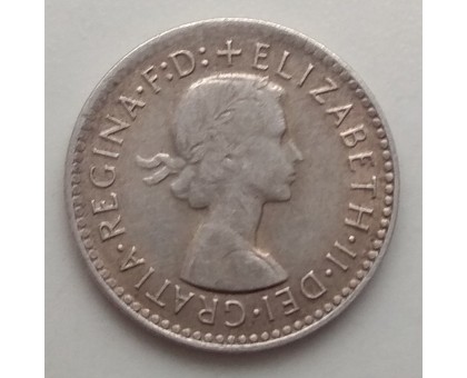 Австралия 3 пенса 1959. Серебро