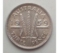 Австралия 3 пенса 1959. Серебро