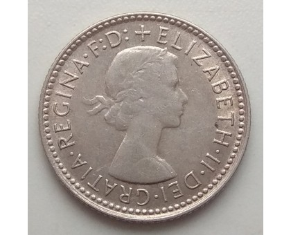 Австралия 6 пенсов 1962. Серебро