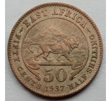 Восточная Африка Британская 50 центов 1937 (серебро)