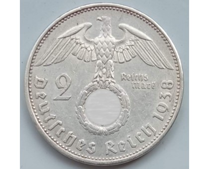 Германия 2 рейхсмарки 1938 A серебро