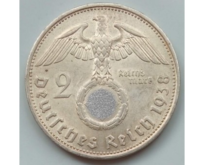 Германия 2 рейхсмарки 1938 B серебро