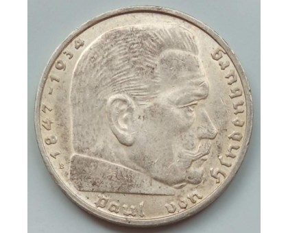 Германия 2 рейхсмарки 1938 B серебро