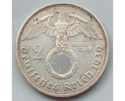 Германия 2 рейхсмарки 1939 А серебро
