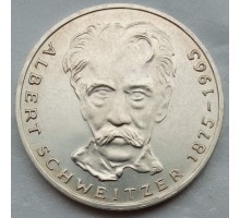 Германия (ФРГ) 5 марок 1975. 100 лет со дня рождения Альберта Швейцера, серебро