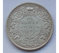Индия 1/4 рупии 1940 серебро
