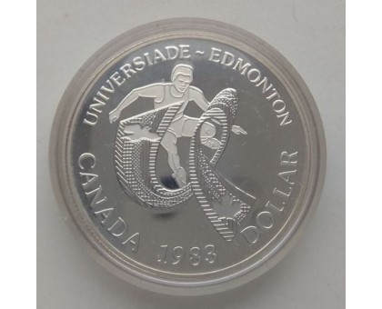Канада 1 доллар 1983. XII Универсиада в Эдмонтоне серебро