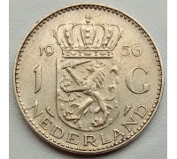 Нидерланды 1 гульден 1956 серебро