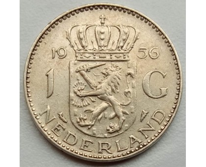 Нидерланды 1 гульден 1956 серебро