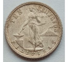 Филиппины 10 сентаво 1944 серебро