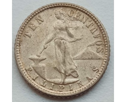 Филиппины 10 сентаво 1944 серебро