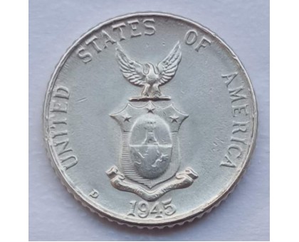 Филиппины 10 сентаво 1945 серебро