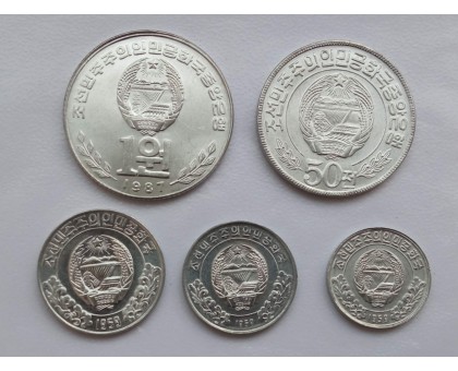 Северная Корея 1959-1987. Набор 5 монет