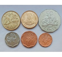 Свазиленд 2007-2011. Набор 6 монет UNC