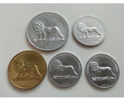 Конго 2002. Набор 5 монет