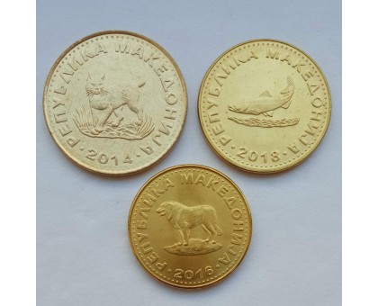 Македония 2001-2008. Набор 3 монеты UNC