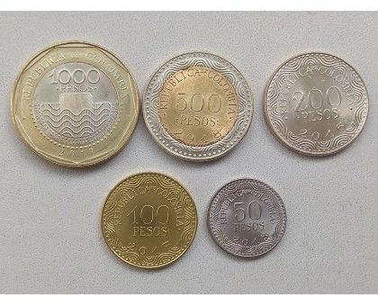 Колумбия 2016-2018. Набор 5 монет