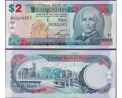 Барбадос 2 доллара 2007-2012