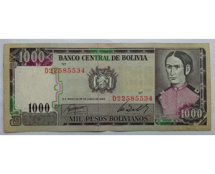 Боливия 1000 боливиано 1982