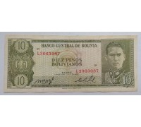 Боливия 10 боливиано 1962