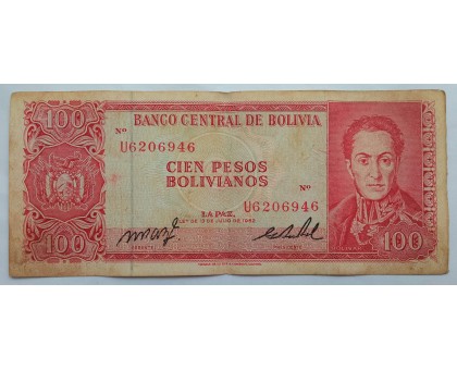 Боливия 100 боливиано 1962