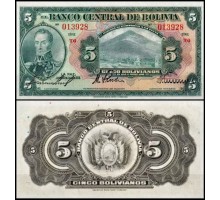 Боливия 5 боливиано 1928