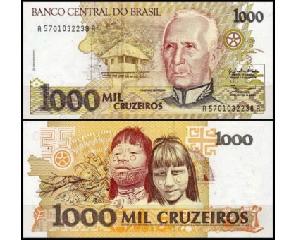 Бразилия 1000 крузейро 1990