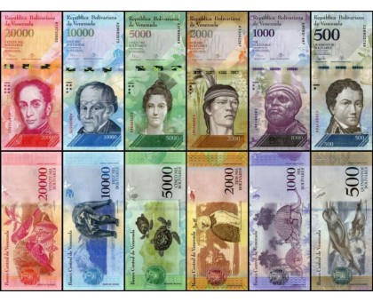 Венесуэла 2016-2017. Набор 6 банкнот