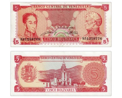 Венесуэла 5 боливар 1989