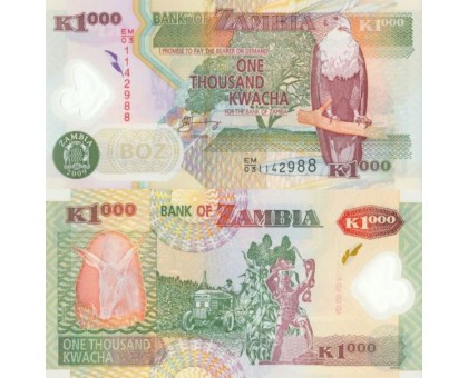 Замбия 1000 квача 2008-2011 полимер