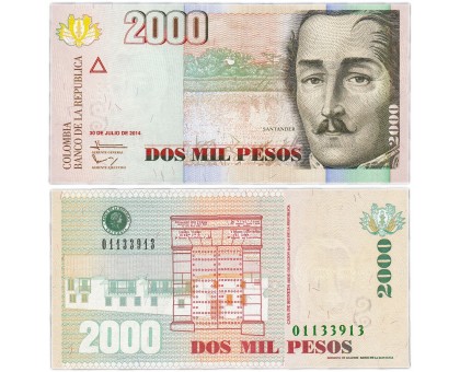 Колумбия 2000 песо 2014