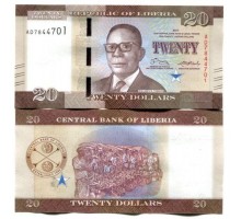 Либерия 20 долларов 2016-2017