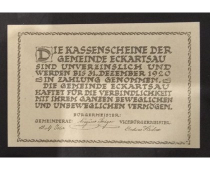 Австрия 50 геллеров 1920 Eckartsau Нотгельд