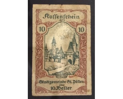 Австрия 10 геллеров 1920 Нотгельд