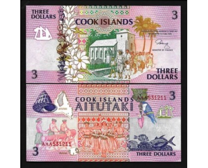 Острова Кука 3 доллара 1992