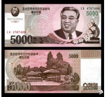 Северная Корея 5000 вон 2008-2013 юбилейная