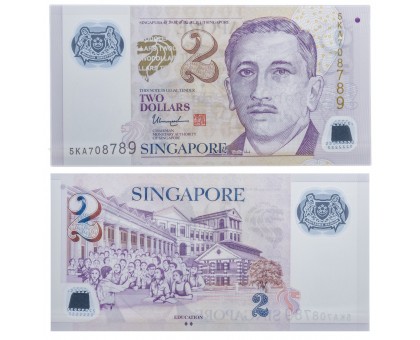 Сингапур 2 доллара 2015 полимер