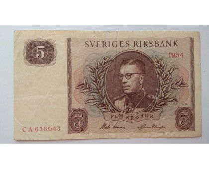 Швеция 5 крон 1954